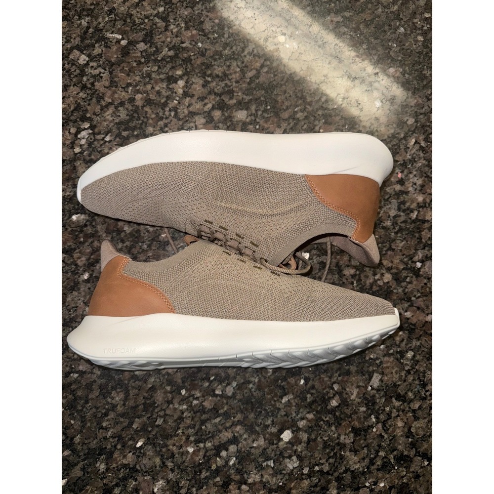 Johnston & Murphy Amherst U-Throat Tan Knit TRUFOAM Sneakers Mens 12 25-0670